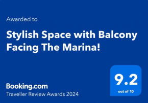 Stylish Space with Balcony Facing The Marina!